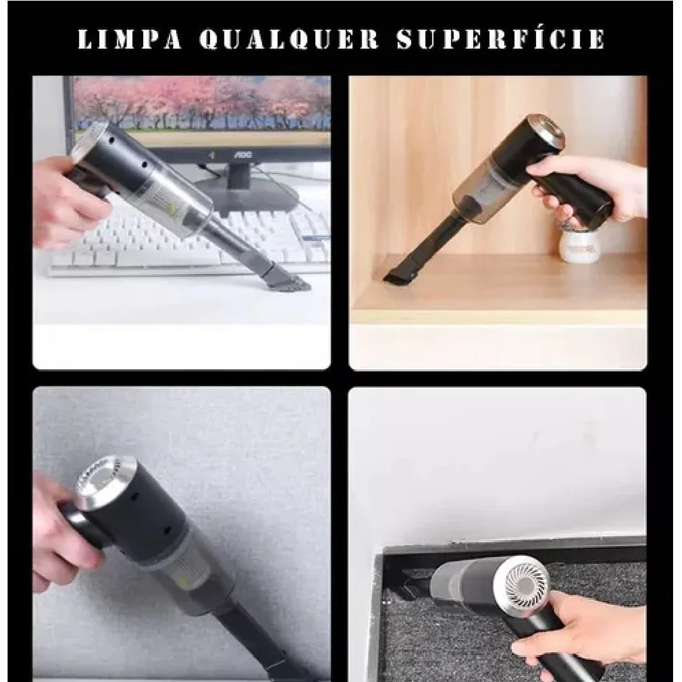 Mini Aspirador Portátil Turbo – Elimine Poeira e Migalhas em Segundos.