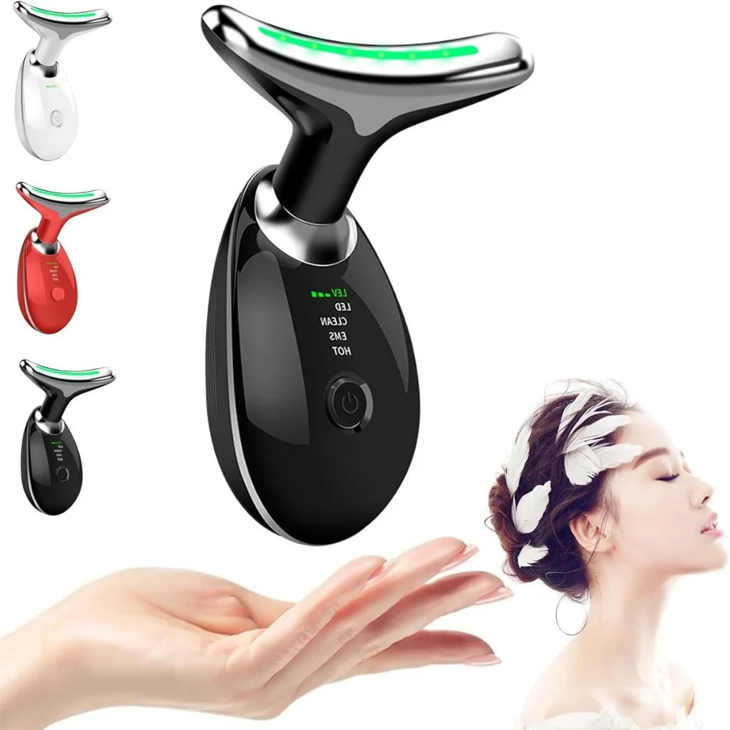 Massageador Facial 3D com LED  Eliminador de Papada - Firmeza, Lifting para Rosto e Pescoço.