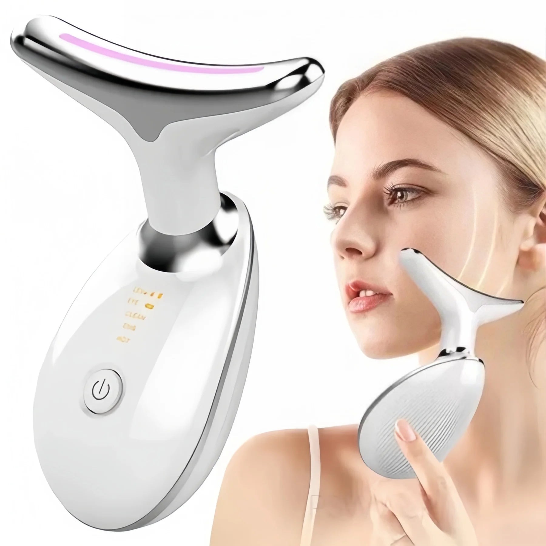 Massageador Facial 3D com LED  Eliminador de Papada - Firmeza, Lifting para Rosto e Pescoço.